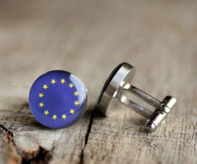 EU zászló nemesacél mandzsettagombok - Övcsatbolt