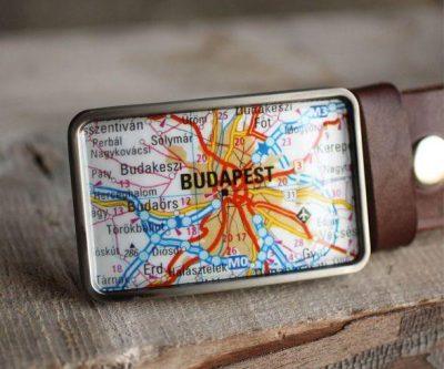 Budapest szögletes övcsat (fehér)