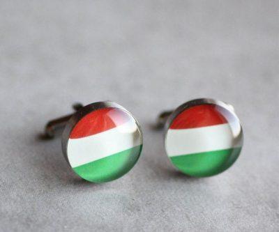 Magyar zászló nemesacél mandzsettagombok