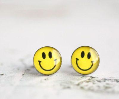 Smiley nemesacél pötty fülbevaló