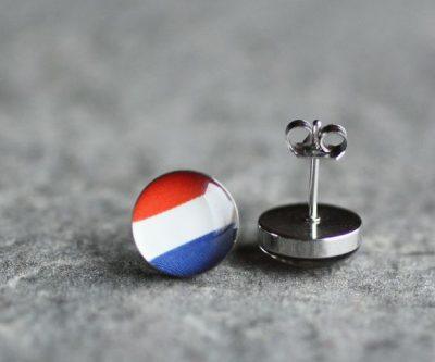 holland zászló nemesacél fülbevalók - Övcsatbolt