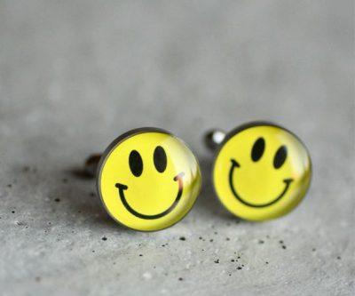 Smiley nemesacél mandzsettagombok - Övcsatbolt