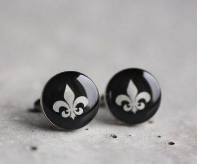 Fleur de lis nemesacél mandzsettagombok - Övcsatbolt