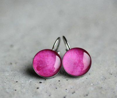Pink nemesacél függő fülbevaló - Övcsatbolt
